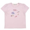 ベビー服 女の子 帽子アップリケ 音符 綿100％ Tシャツ ピンク(02) 正面
