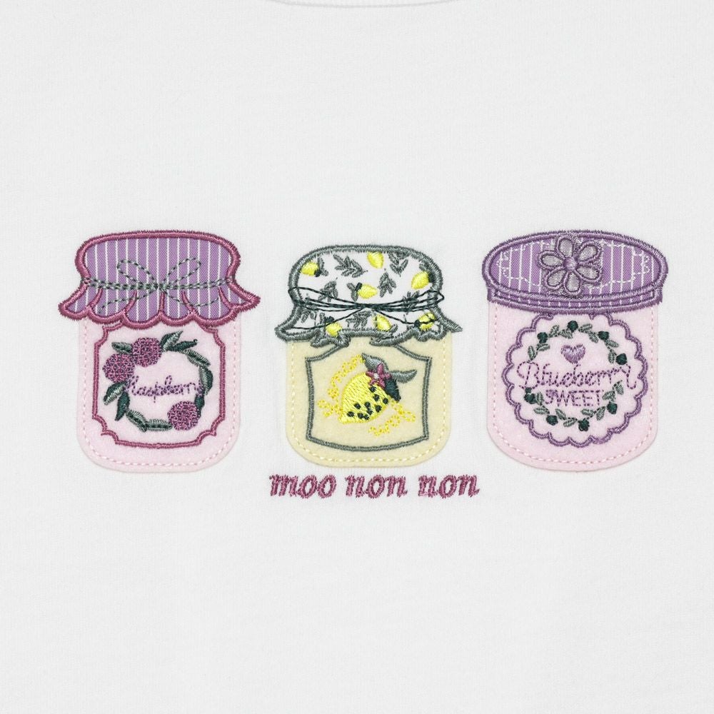 ベビー服 女の子 バックリボンつき ジャム瓶 Tシャツ オフホワイト(11) デザインポイント1