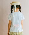 ベビー服 女の子 バックリボンつき ジャム瓶 Tシャツ オフホワイト(11) モデル画像全身