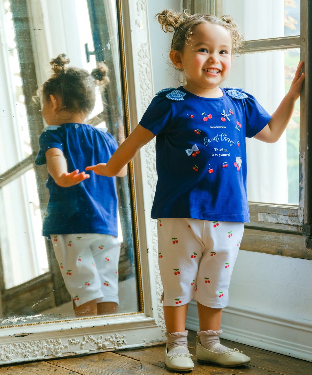 さくらんぼ柄 6分丈 パンツ｜ベビー・子供服 通販 moononnon むー