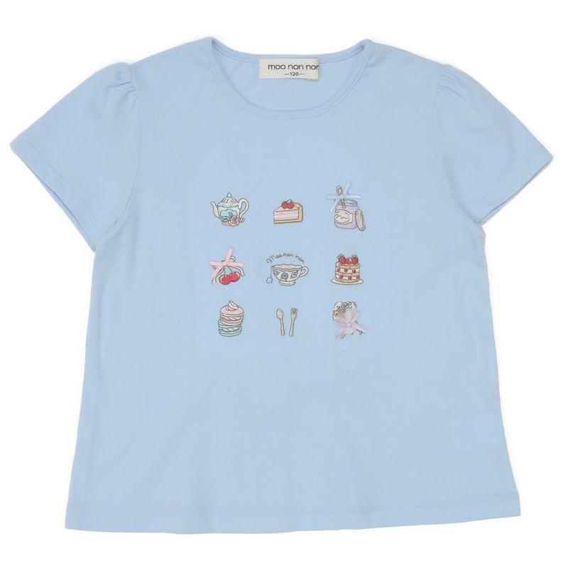 目立つ色を選ぶ/バックリボン ティーパーティー 刺繍 Tシャツ