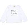 子供服 女の子 バッグ＆シューズ柄プリント 長袖Tシャツ オフホワイト(11) 正面