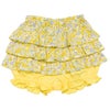 子供服 女の子 綿100％ 小花柄 フリルつき かぼちゃパンツ イエロー(04) 正面
