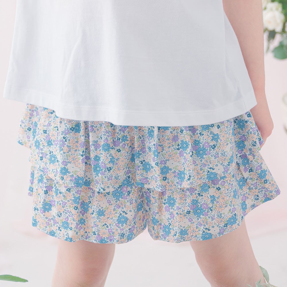 TIME SALE】綿100% 小花柄 フリル キュロットパンツ｜ベビー・子供服