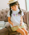 ベビー服 女の子 綿100% キッズ 花柄 フリル キュロットパンツ イエロー(04) モデル画像3