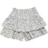 ベビー服 女の子 綿100% キッズ 花柄 フリル キュロットパンツ ブルー(61) 背面