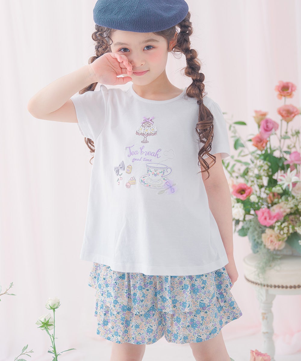 綿100% 小花柄 フリル キュロットパンツ｜ベビー・子供服 通販