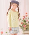 ベビー服 女の子 綿100% キッズ 花柄 フリル キュロットパンツ ブルー(61) モデル画像1
