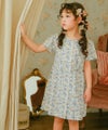 ベビー服 女の子 綿100％ 小花柄 ボタン開き ワンピース