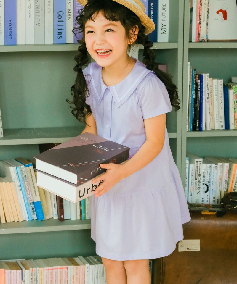 綿100％音符ピアノプリントドッキングワンピース