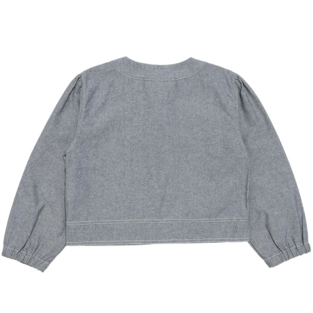 子供服 女の子 ダンガリー 音符刺繍 ジャケット ネイビー(06) 背面