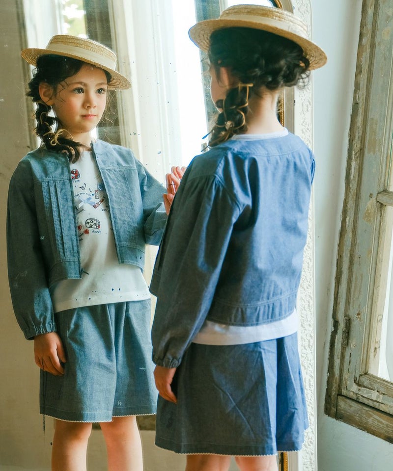 音符 刺繍入り フリル パーカー