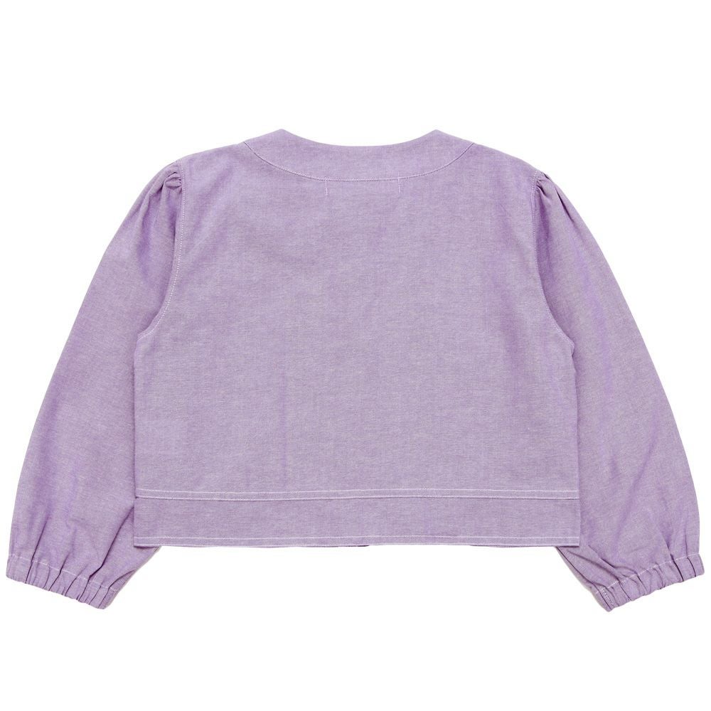 子供服 女の子 ダンガリー 音符刺繍 ジャケット パープル(91) 背面