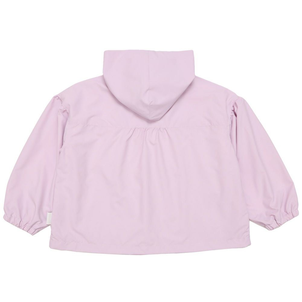 子供服 女の子 フード取り外し可能 ジップアップパーカー パープル(91) 背面