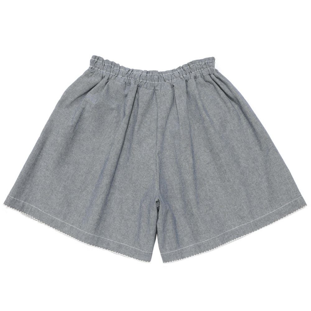 子供服 女の子 ダンガリー 音符刺繍 キュロット ネイビー(06) 背面