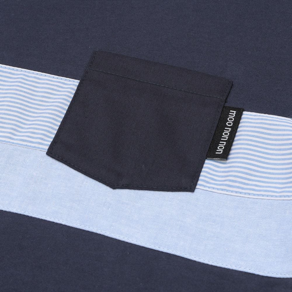 子供服 男の子 ポケット付き 異素材切替え 長袖 Tシャツ ネイビー(06) デザインポイント1