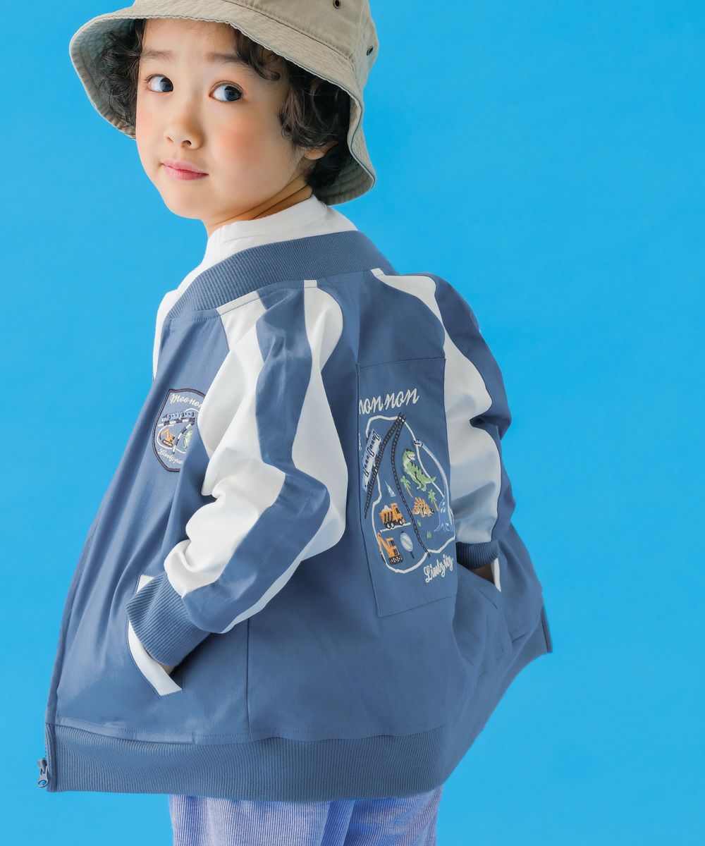 バイカラー 恐竜 乗り物 スカジャン風 ジャケット｜ベビー・子供服