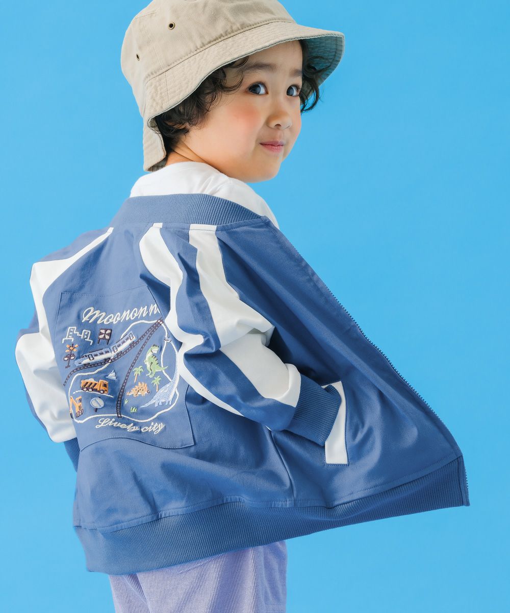バイカラー 恐竜 乗り物 スカジャン風 ジャケット｜ベビー・子供服