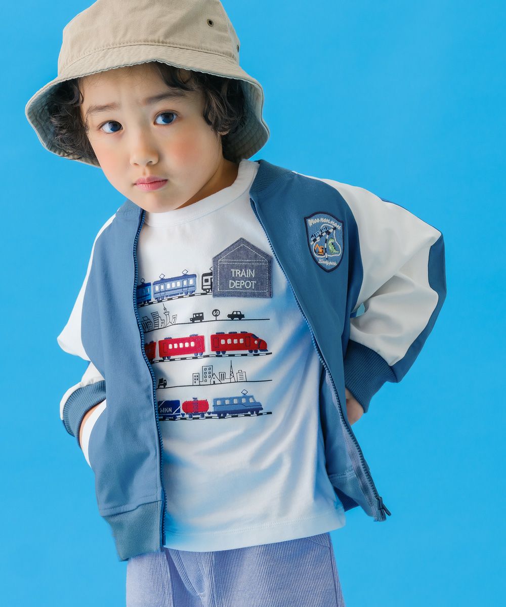 バイカラー 恐竜 乗り物 スカジャン風 ジャケット｜ベビー・子供服