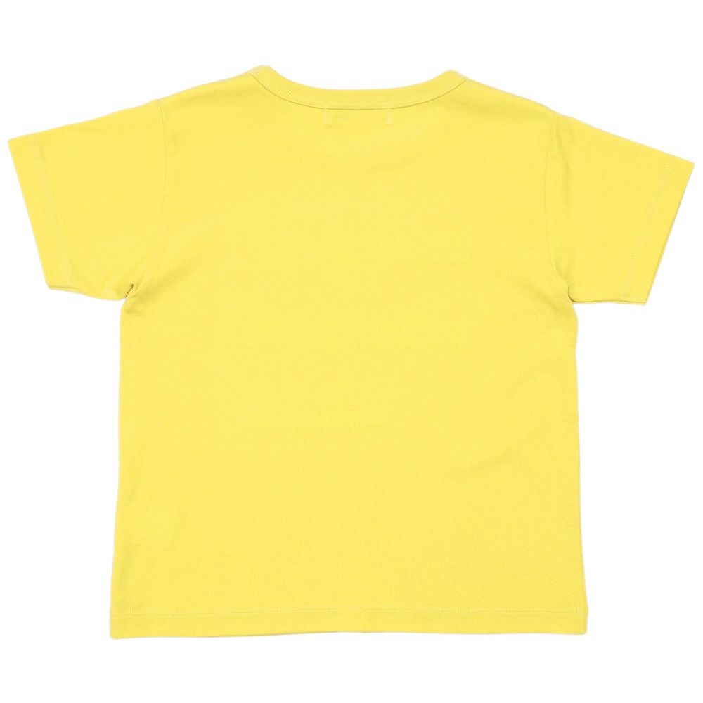 ベビー服 男の子 綿100％ 電車 ポケット 半袖 Tシャツ イエロー(04) 背面