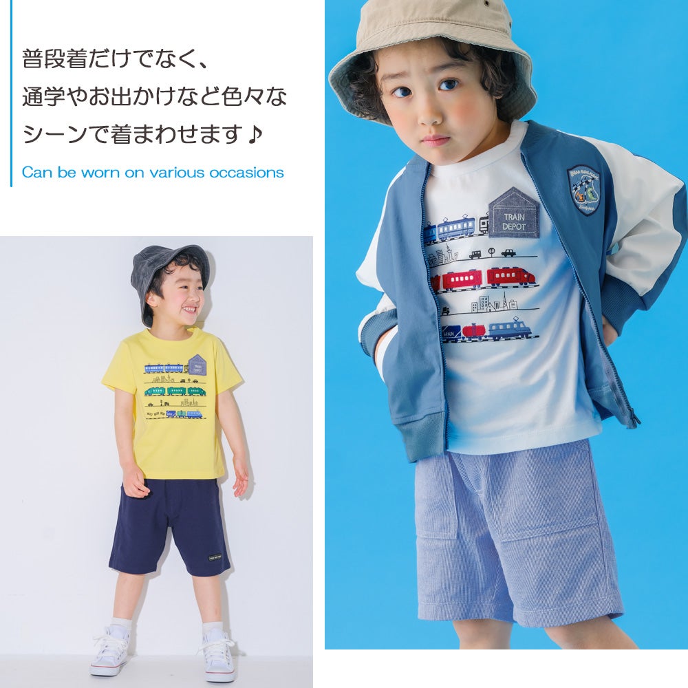 ベビー服 男の子 子ども服 こども キッズ 綿100％ コットン 電車 ティーシャツ