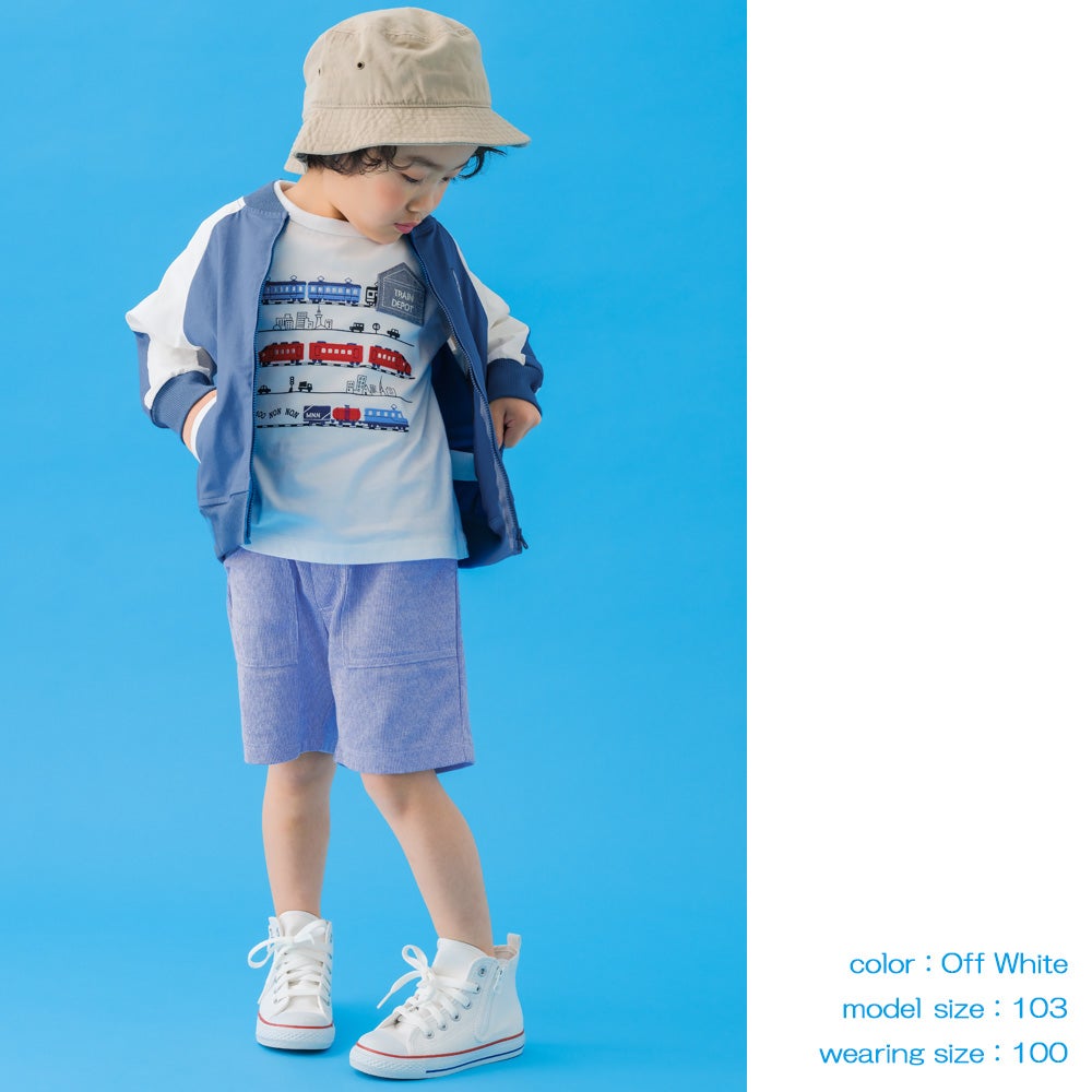 ベビー服 男の子 子ども服 こども キッズ 綿100％ コットン 電車 ティーシャツ