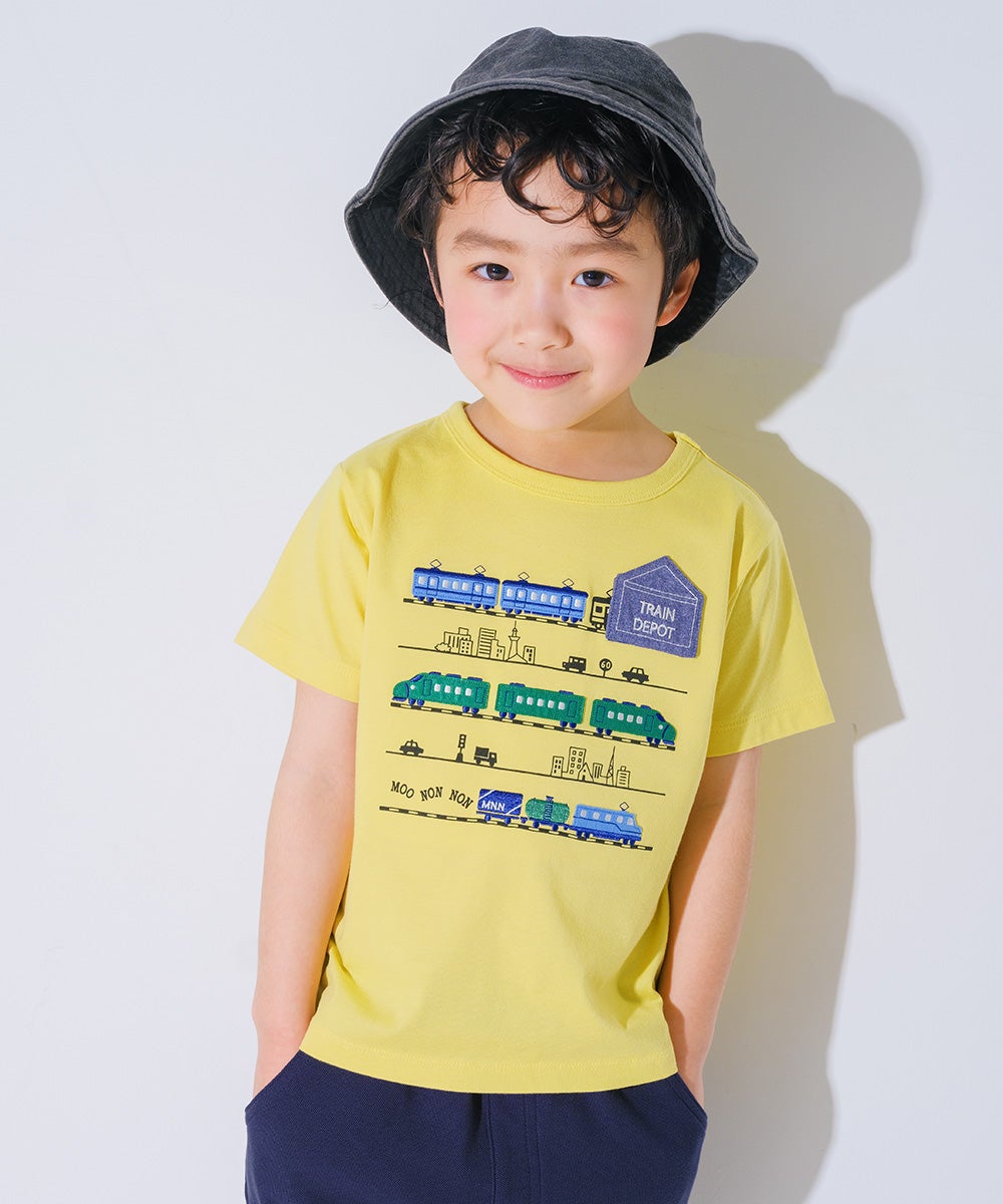 ベビー服 男の子 子ども服 こども キッズ 綿100％ コットン 電車 ティーシャツ オフホワイト(11) デザインポイント1
