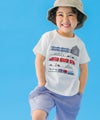 ベビー服 男の子 綿100％ 電車 ポケット 半袖 Tシャツ オフホワイト(11) モデル画像アップ