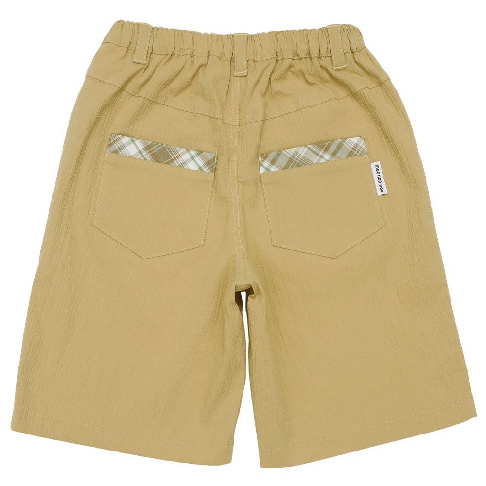 ベビー服 男の子 チェック柄 ポケット パンツ ベージュ(51) 背面