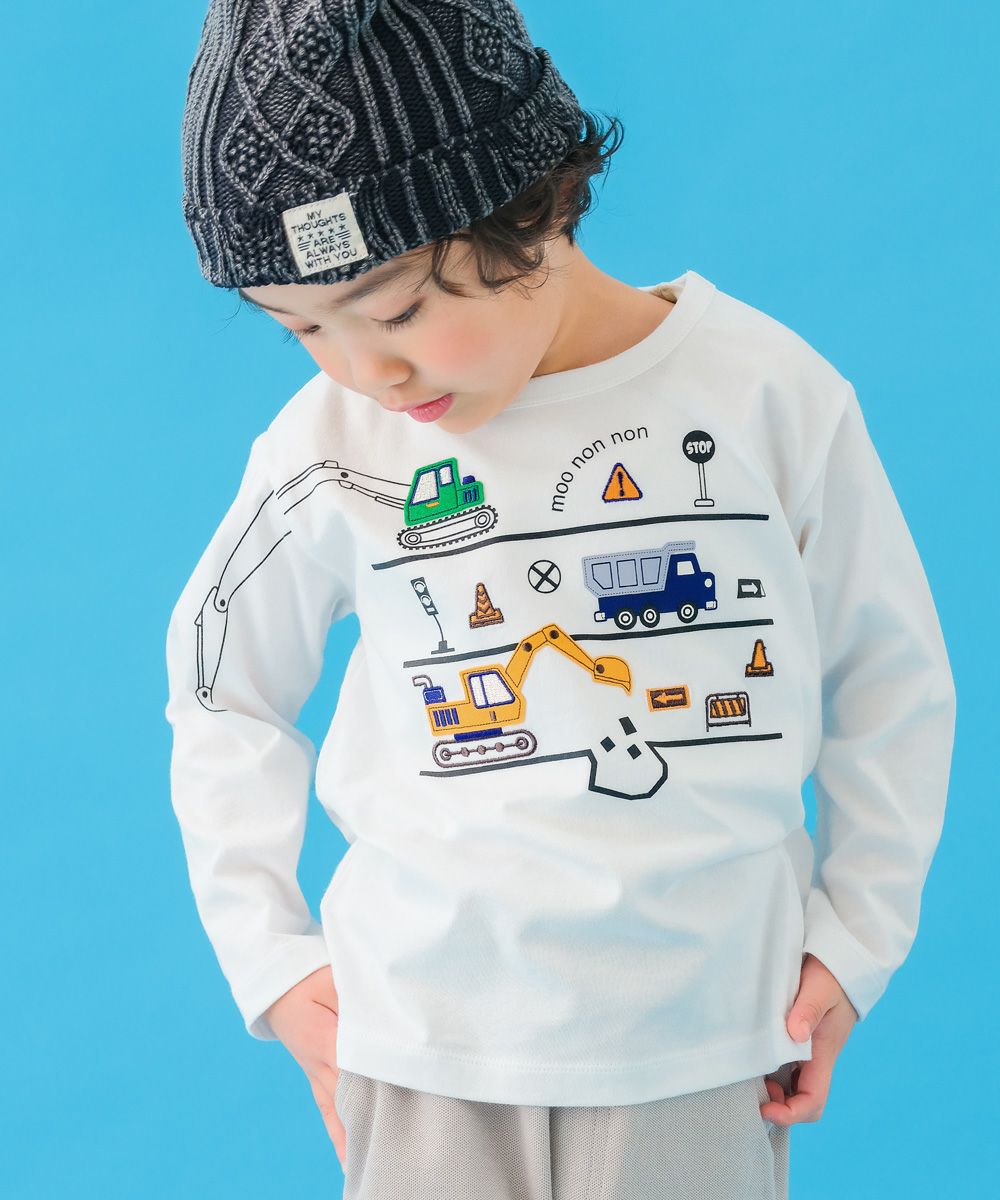 働く車 アップリケ 長袖Tシャツ｜ベビー・子供服 通販 moononnon むー