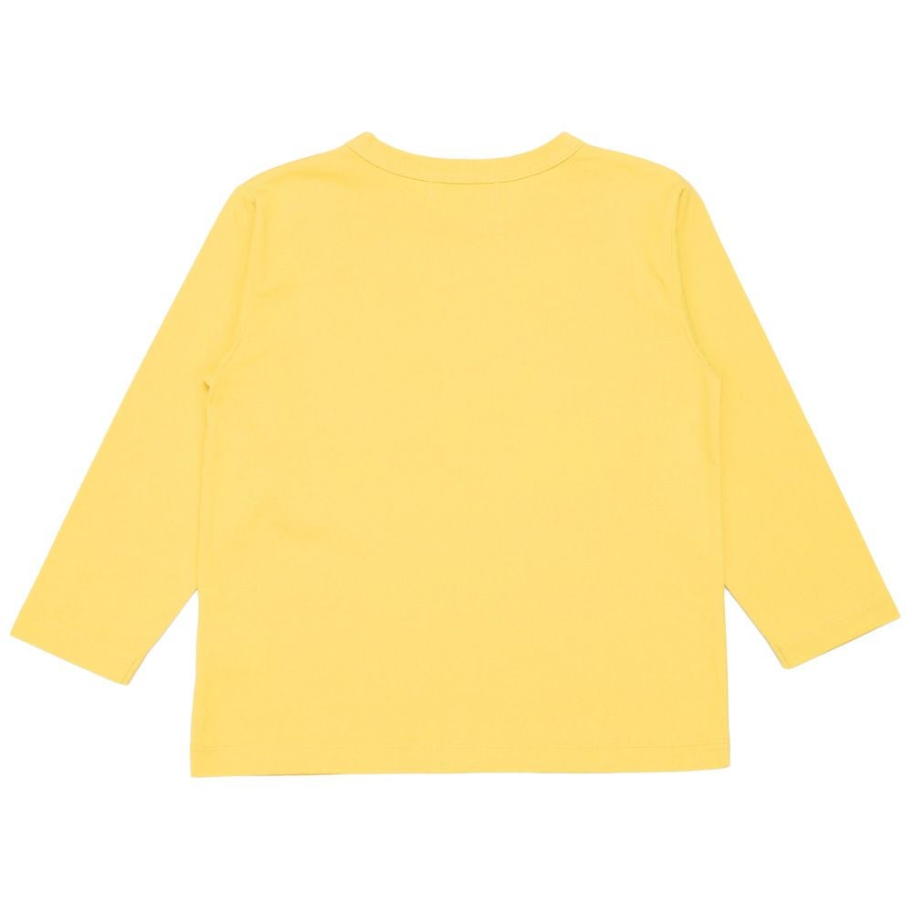ベビー服 男の子 働く車 アップリケ 長袖Tシャツ イエロー(04) 背面