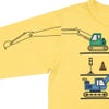 ベビー服 男の子 働く車 アップリケ 長袖Tシャツ イエロー(04) デザインポイント2