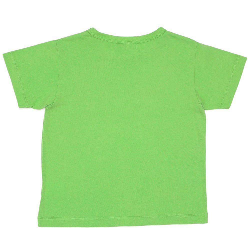 ベビー服 男の子 綿100％ 乗り物 ワッペン 半袖 Tシャツ グリーン(08) 背面
