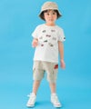 ベビー服 男の子 綿100％ 乗り物 刺繍 袖ロゴアップリケ Tシャツ オフホワイト(11) モデル画像1