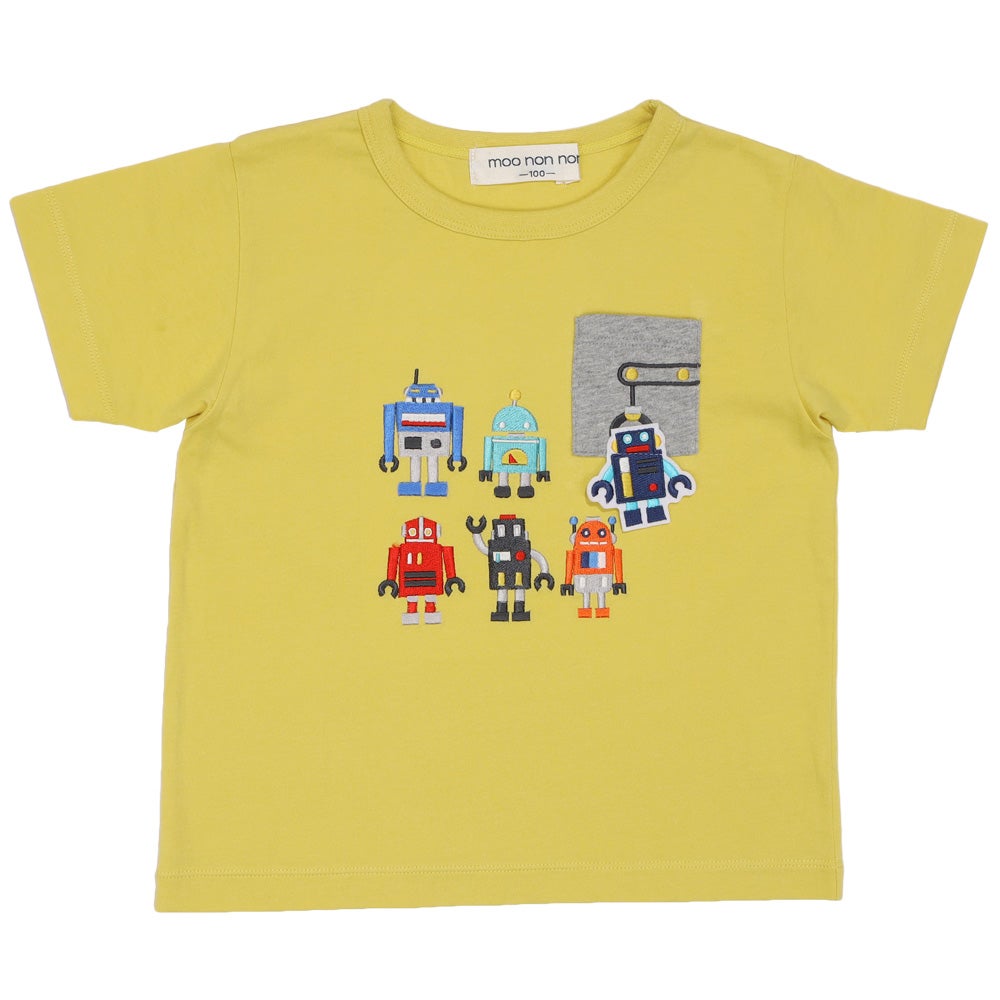 ベビー服 男の子 子ども服 こども キッズ 綿100％ コットン ロボット ワッペン 刺繍 オフホワイト(11) デザインポイント1