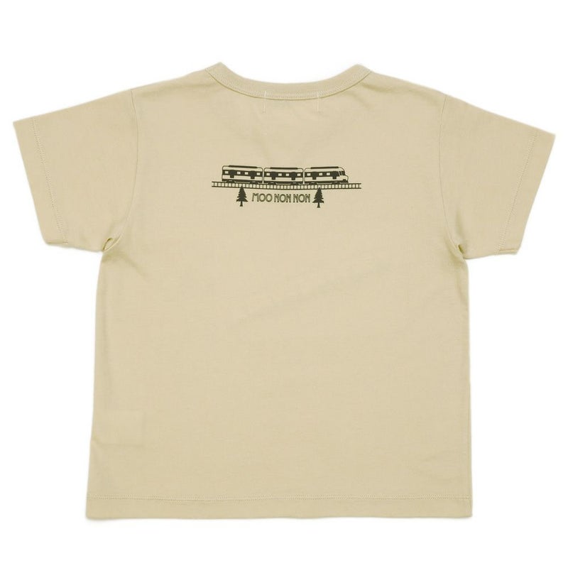 綿100％ 電車 アップリケ ＆ 山 モチーフ Tシャツ｜ベビー・子供服 