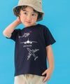 ベビー服 男の子 綿100％ 空飛ぶ 乗り物 デザイン Tシャツ ネイビー(06) モデル画像アップ