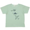 ベビー服 男の子 綿100％ 空飛ぶ 乗り物 デザイン Tシャツ グリーン(08) 正面
