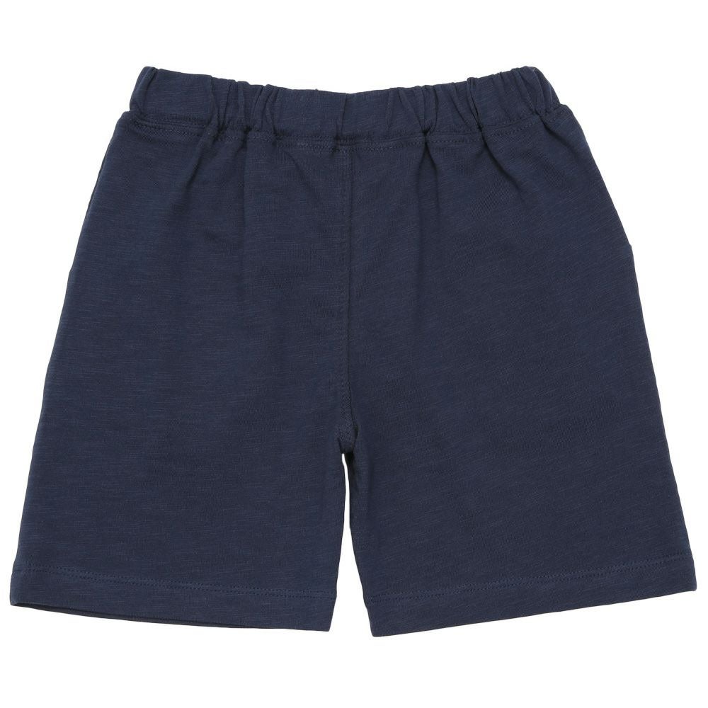 ベビー服 男の子 綿100％ 飛行機 ハーフ丈 パンツ ネイビー(06) 背面