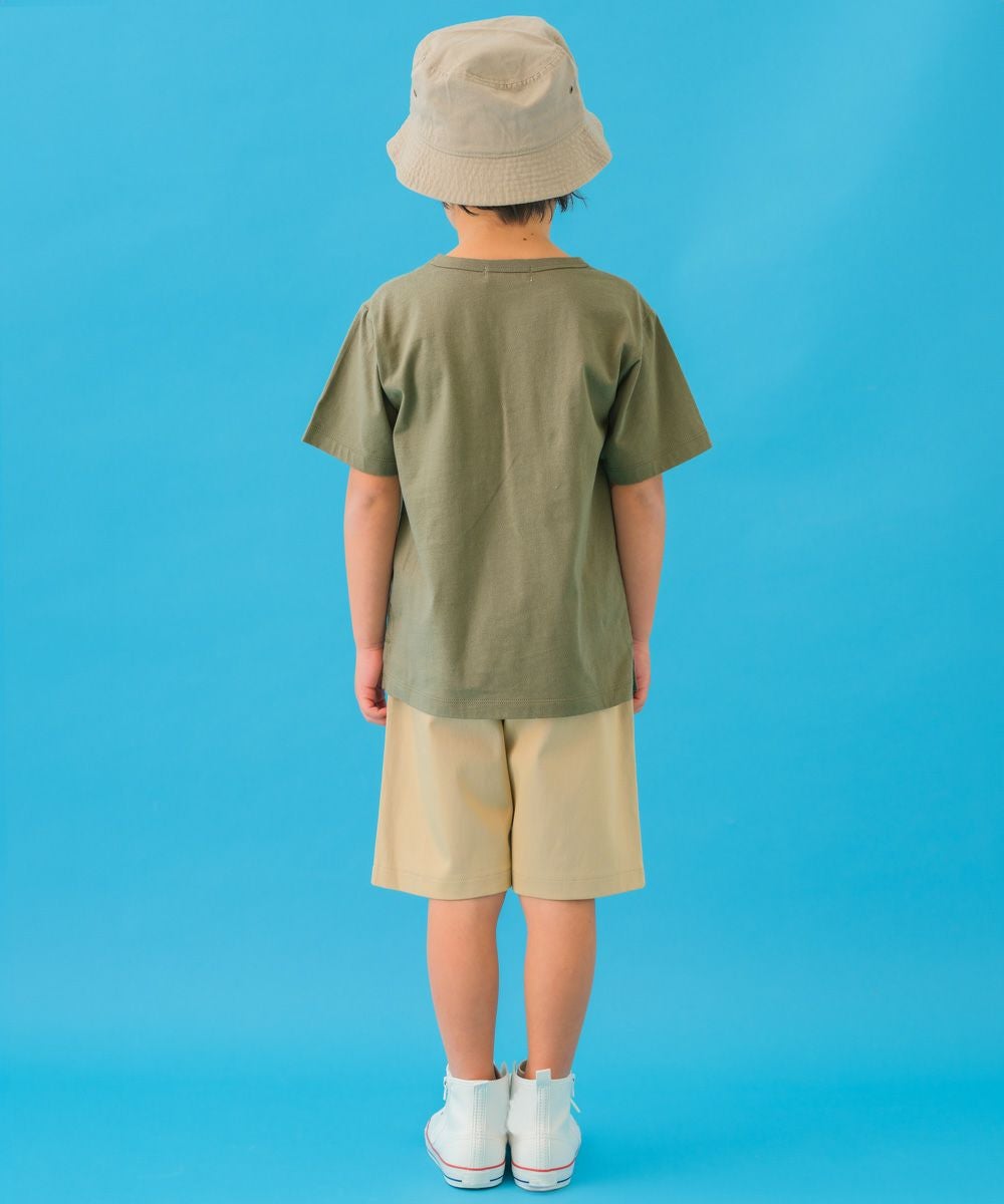 子供服 男の子 ロゴ付きポケット ハーフパンツ ベージュ(51) モデル画像3