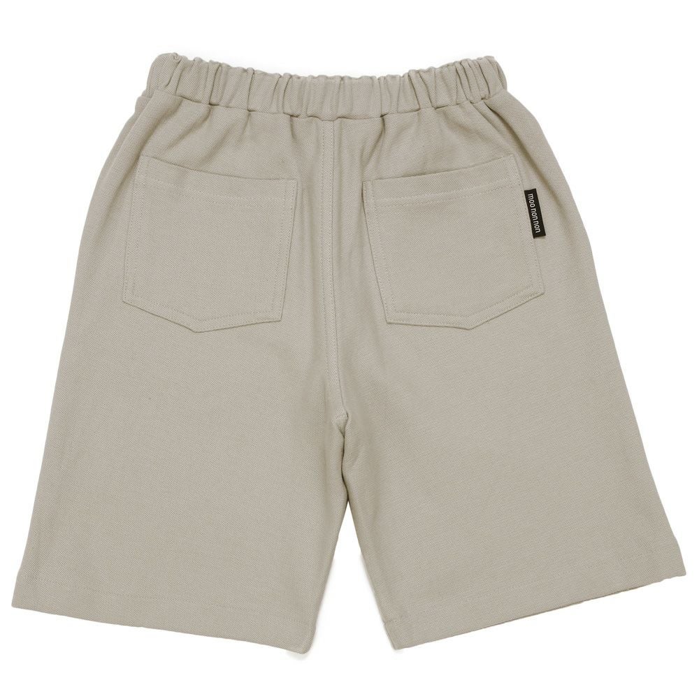 ベビー服 男の子 綿100％ ロゴ ハーフ丈 パンツ グレー(09) 背面