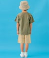子供服 男の子 ロゴアップリケ ＆ フタつき ポケット Tシャツ カーキ(82) モデル画像2