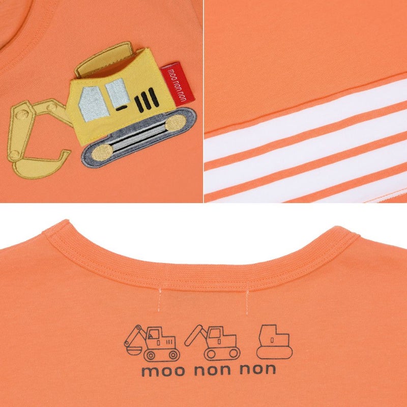 目立つ色を選ぶ/ショベルカー ポケット 綿100% Tシャツ
