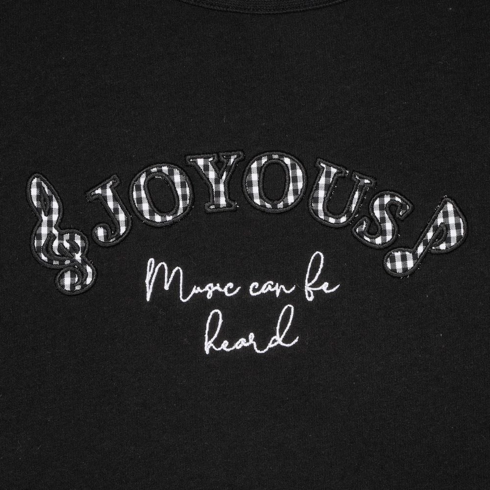 子供服 女の子 ロゴアップリケ チュール 半袖 Tシャツ ブラック(00) デザインポイント2