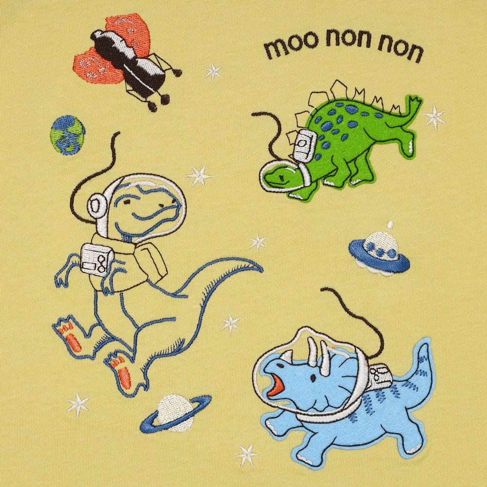 ベビー服 男の子 宇宙 ＆ 恐竜 綿100％ Tシャツ イエロー(04) デザインポイント1