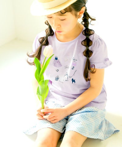 ベビー服 女の子 ドレス＆バッグ 小物プリント 綿100％ Tシャツ