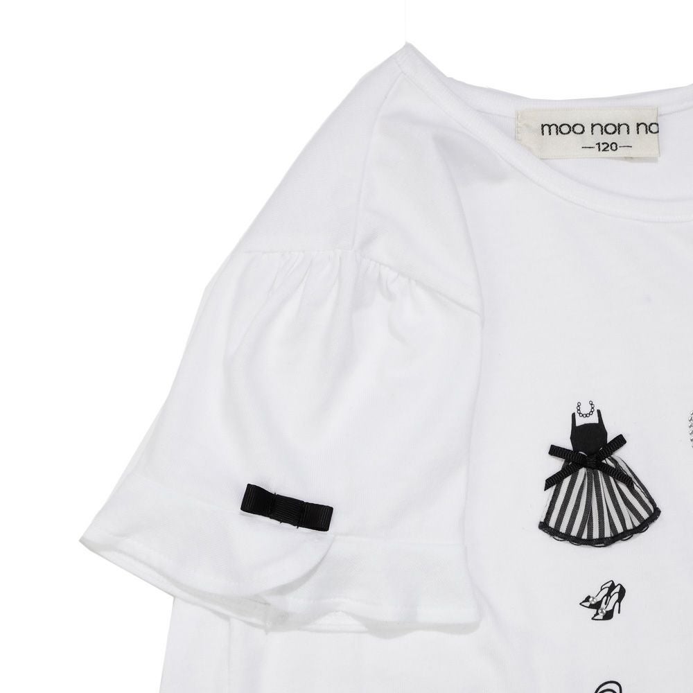 ベビー服 女の子 ドレス＆バッグ 小物プリント 綿100％ Tシャツ オフホワイト(11) デザインポイント1