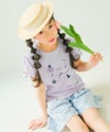 ベビー服 女の子 ドレス＆バッグ 小物プリント 綿100％ Tシャツ パープル(91) モデル画像アップ