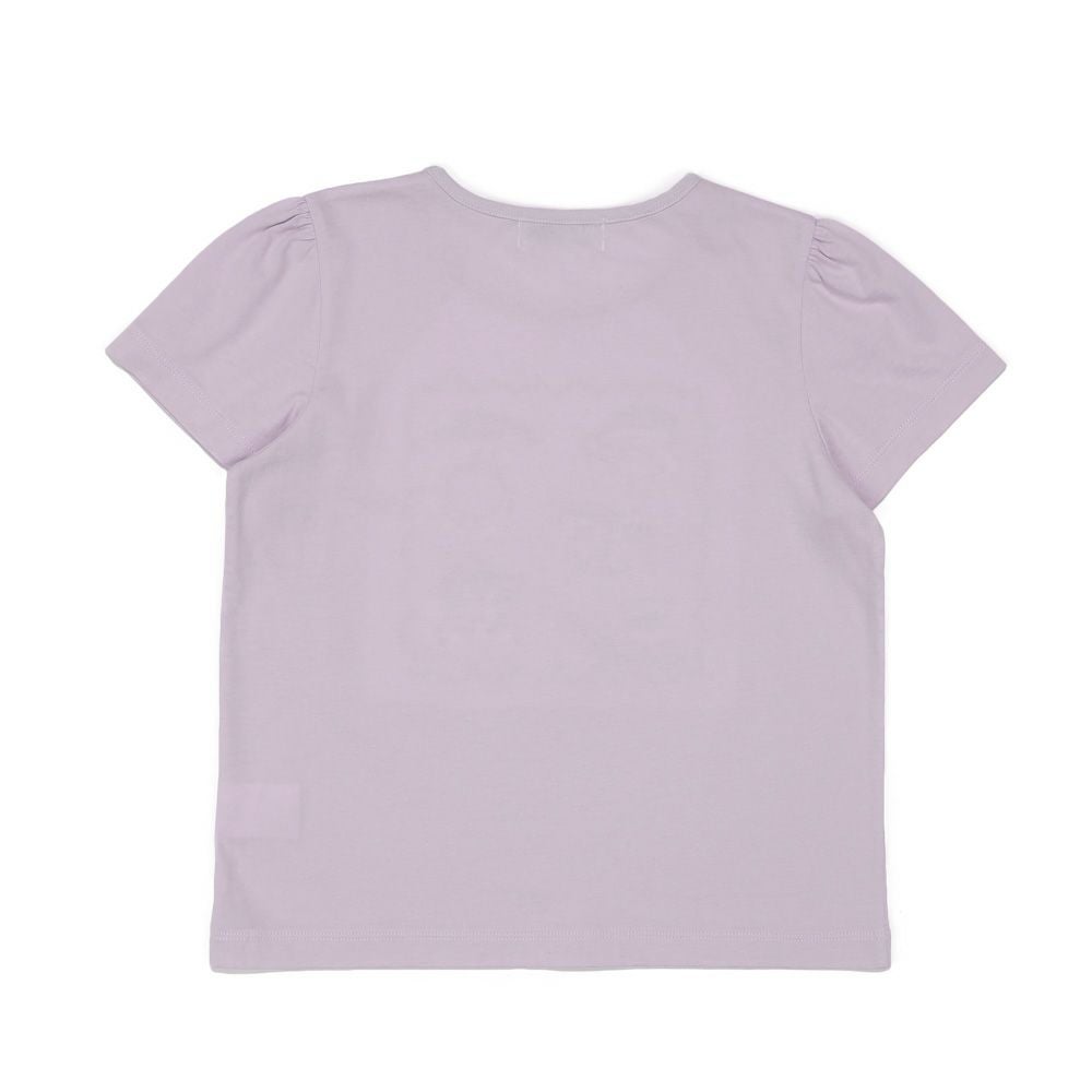子供服 女の子 刺繍 ＆ アップリケ ティーカップ 半袖Tシャツ パープル(91) 背面