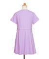 子供服 女の子 ゴムウエスト 袖折り返し ワンピース パープル(91) トルソー背面